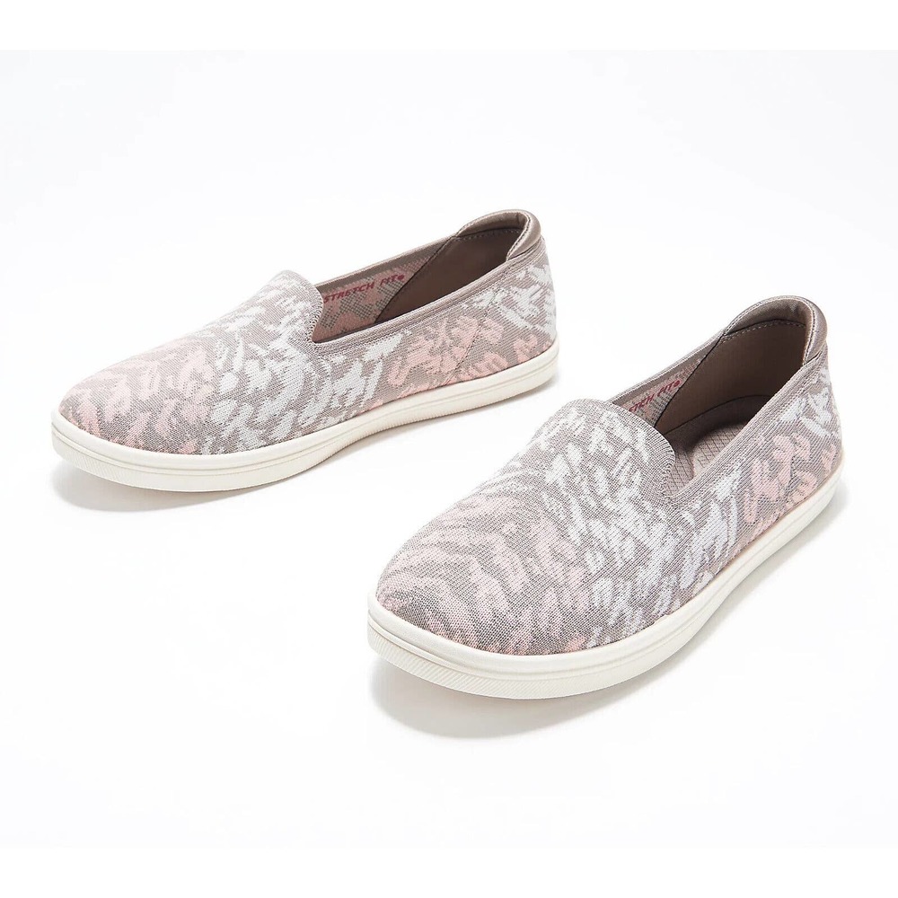 Skechers Cleo Cup Washable Knit Animal Loafers Wild Bloom Taupe 9M NEW